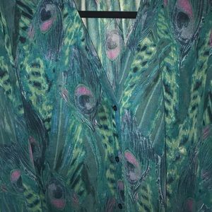 💥LAST CHANCE💥 2/$10 Peacock Sheer Blouse 🦚
